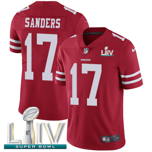San Francisco 49ers Nike #17 Emmanuel Sanders Red Super Bowl LIV 2020 Team Color Youth Stitched NFL Vapor Untouchable Limited Jersey->youth nfl jersey->Youth Jersey